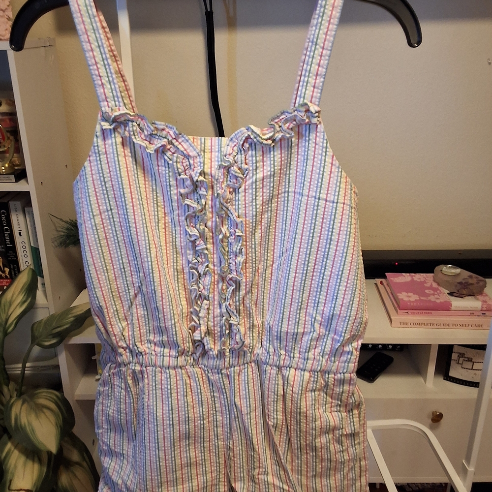 Janie and Jack Pastel Multi-Stripe Ruffle Romper